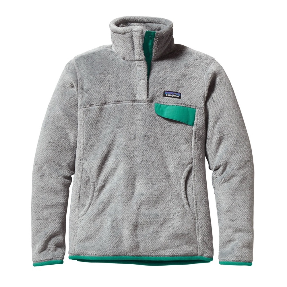 Patagonia Size Small Women's Re-Tool Snap-T® Pullover Grey + Green